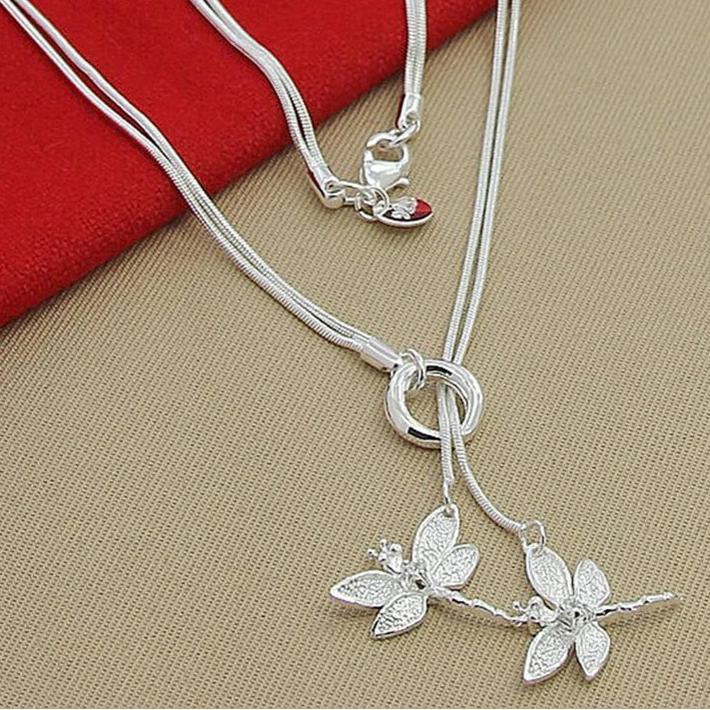 Halskette mit Libellenanhänger aus 925er Sterlingsilber