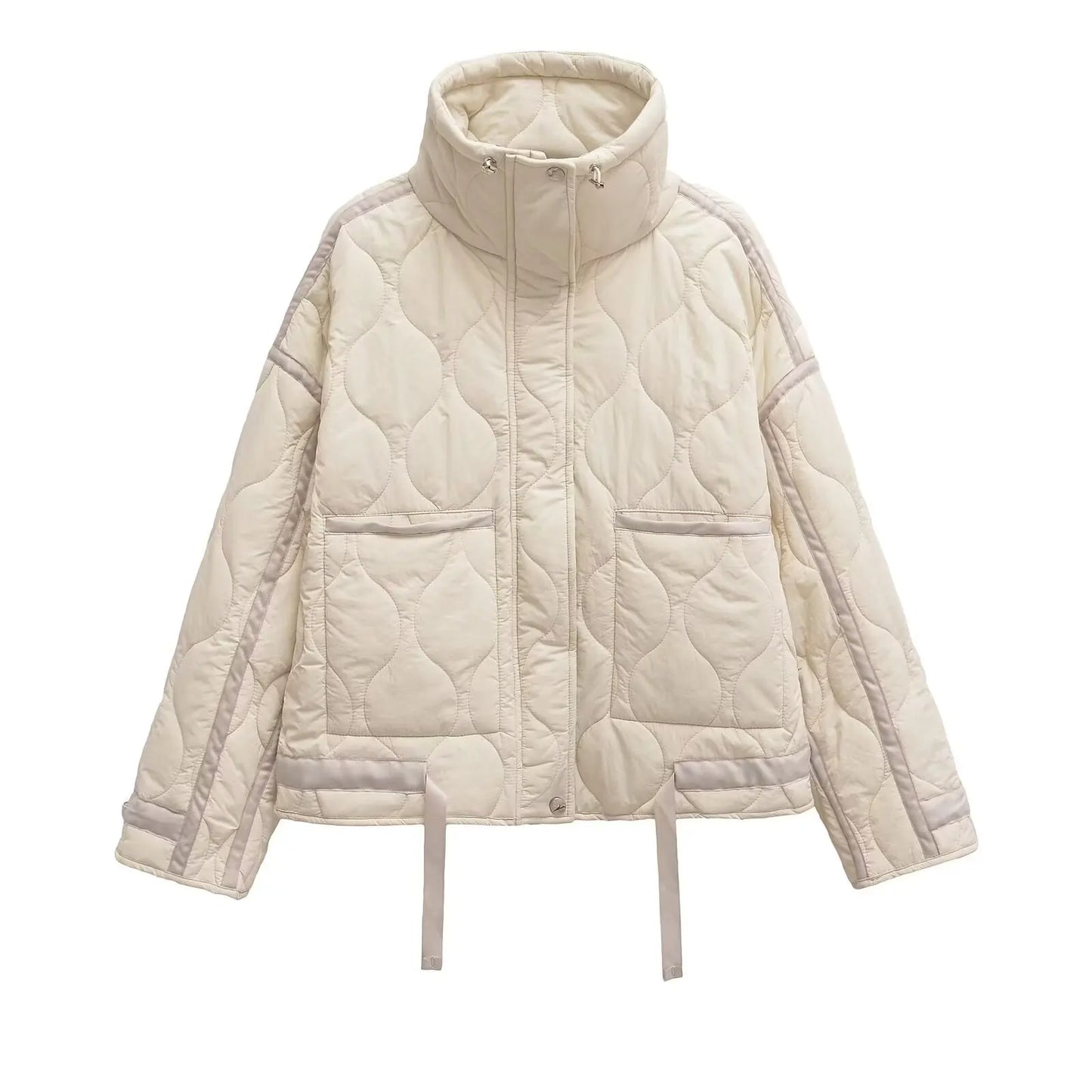 Chic Winter Stand Collar Loose Fit Women's Jacket