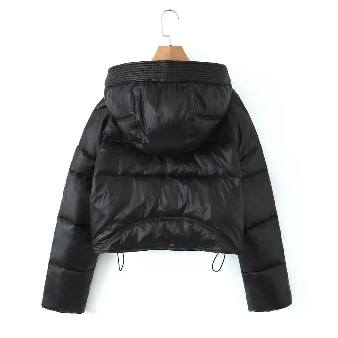 Chic Hooded Down Cotton Coat for Women - Winter Essential
