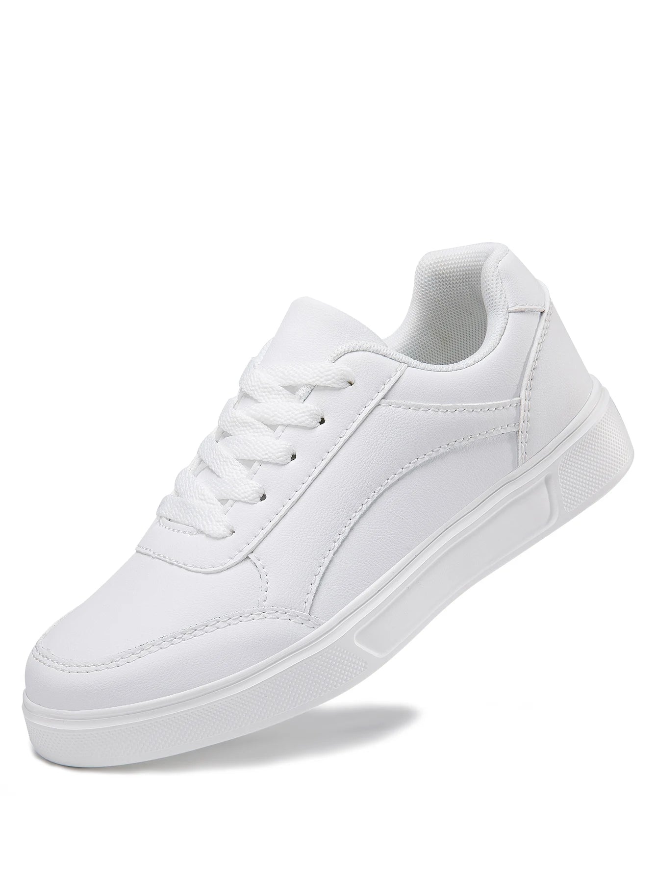 Women's Faux Leather Platform Sneakers - Comfort & Style