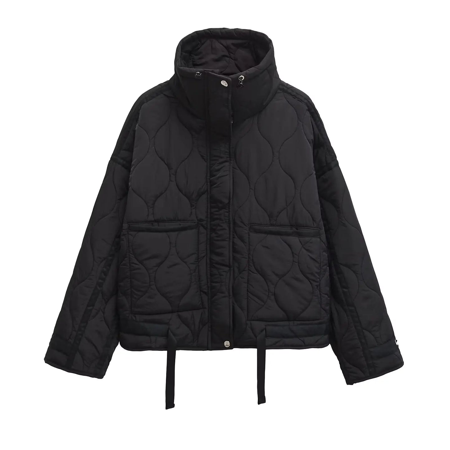 Chic Winter Stand Collar Loose Fit Women's Jacket