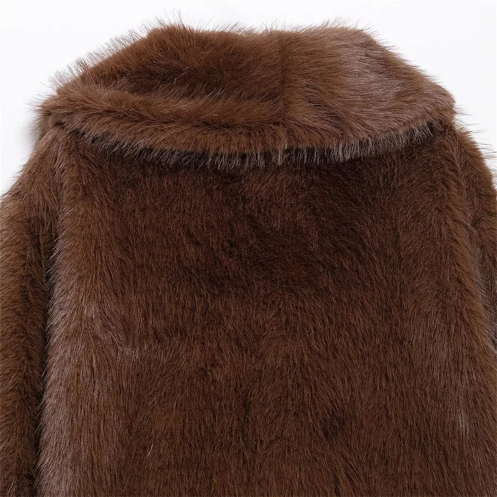Elegant Faux Fur Short Coat - Warmth & Style for Women