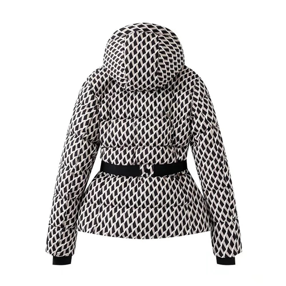 Women's Warm Skiing Hooded Slim Fit Jacket
