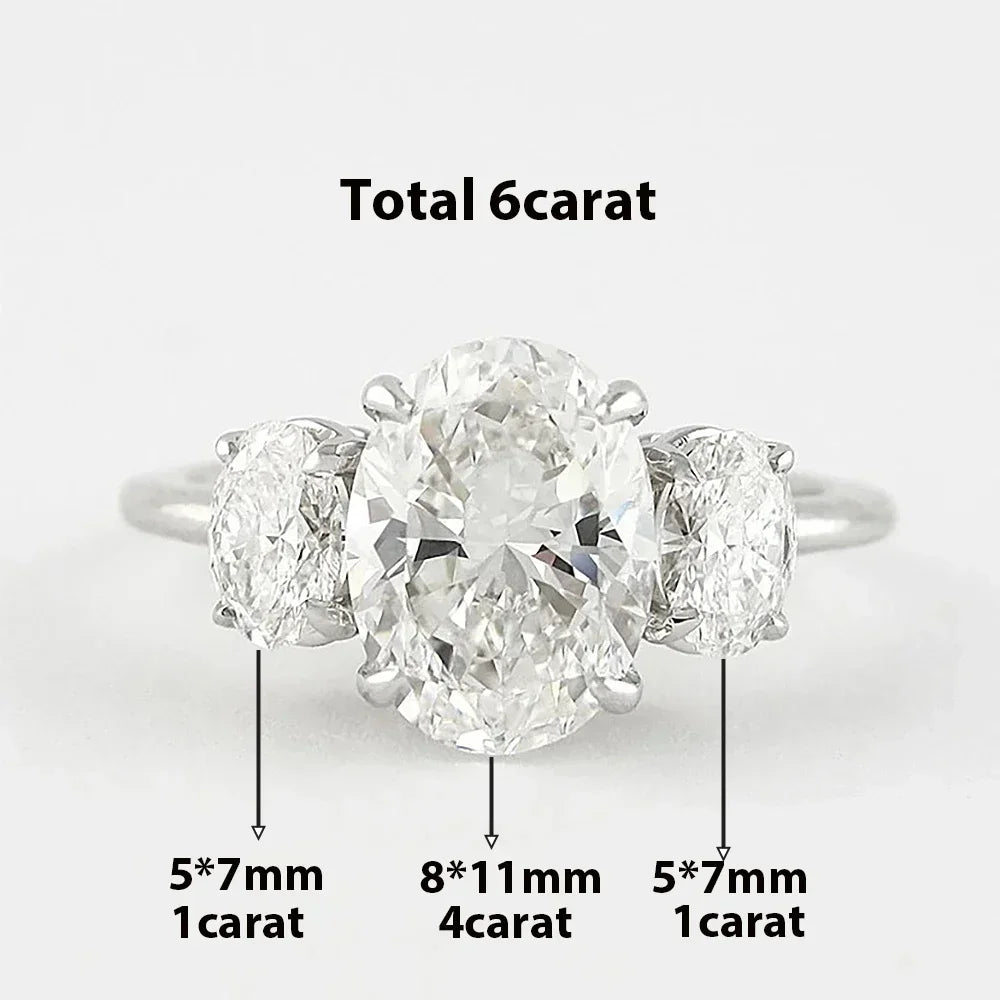 Strahlende Eleganz: 6 Karat Moissanit-Diamantring in 18 Karat Gold