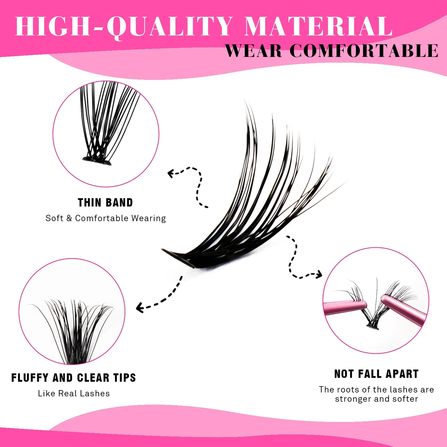 DIY Eyelash Extension Kit - 280 cluster lashes, bond and seal, tweezer and lash remover