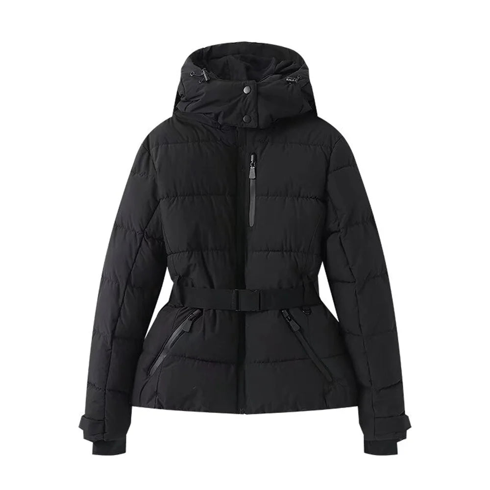 Women's Warm Skiing Hooded Slim Fit Jacket