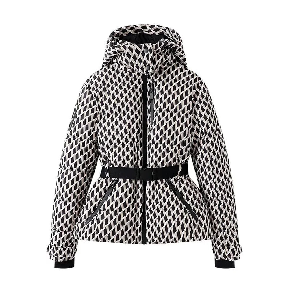 Women's Warm Skiing Hooded Slim Fit Jacket