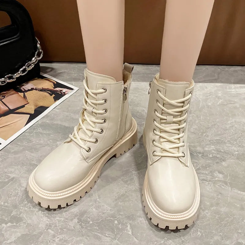 Plüsch Stiefeletten Damen 2024