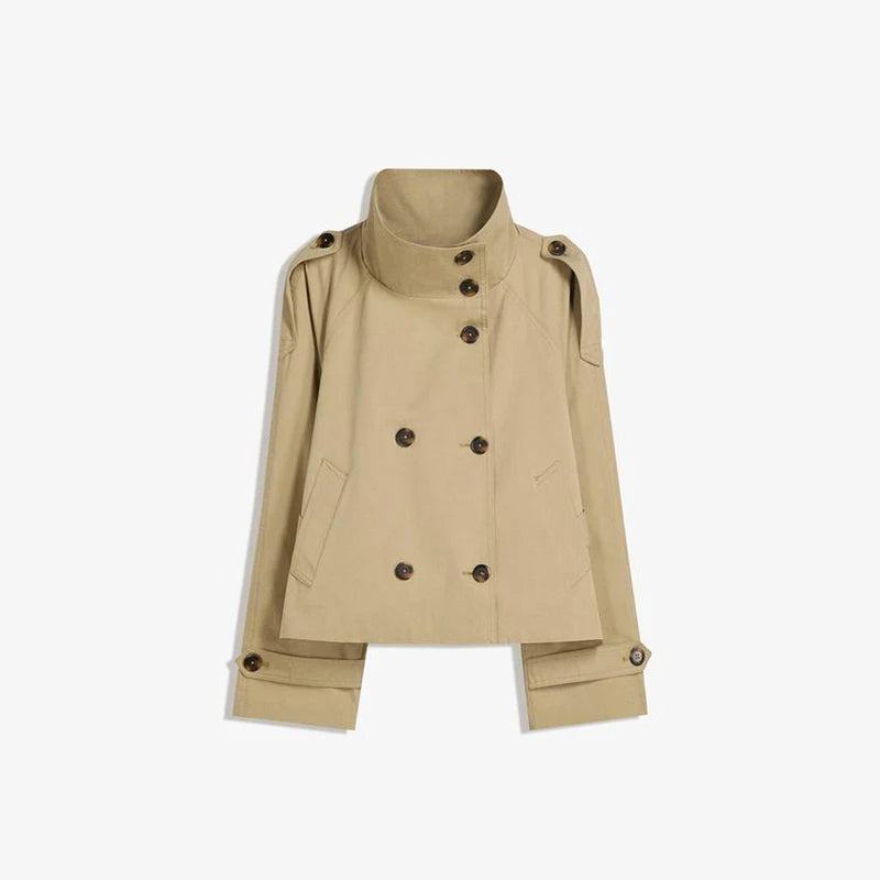 Elegant Women's Double Breasted Belted Trench Coat