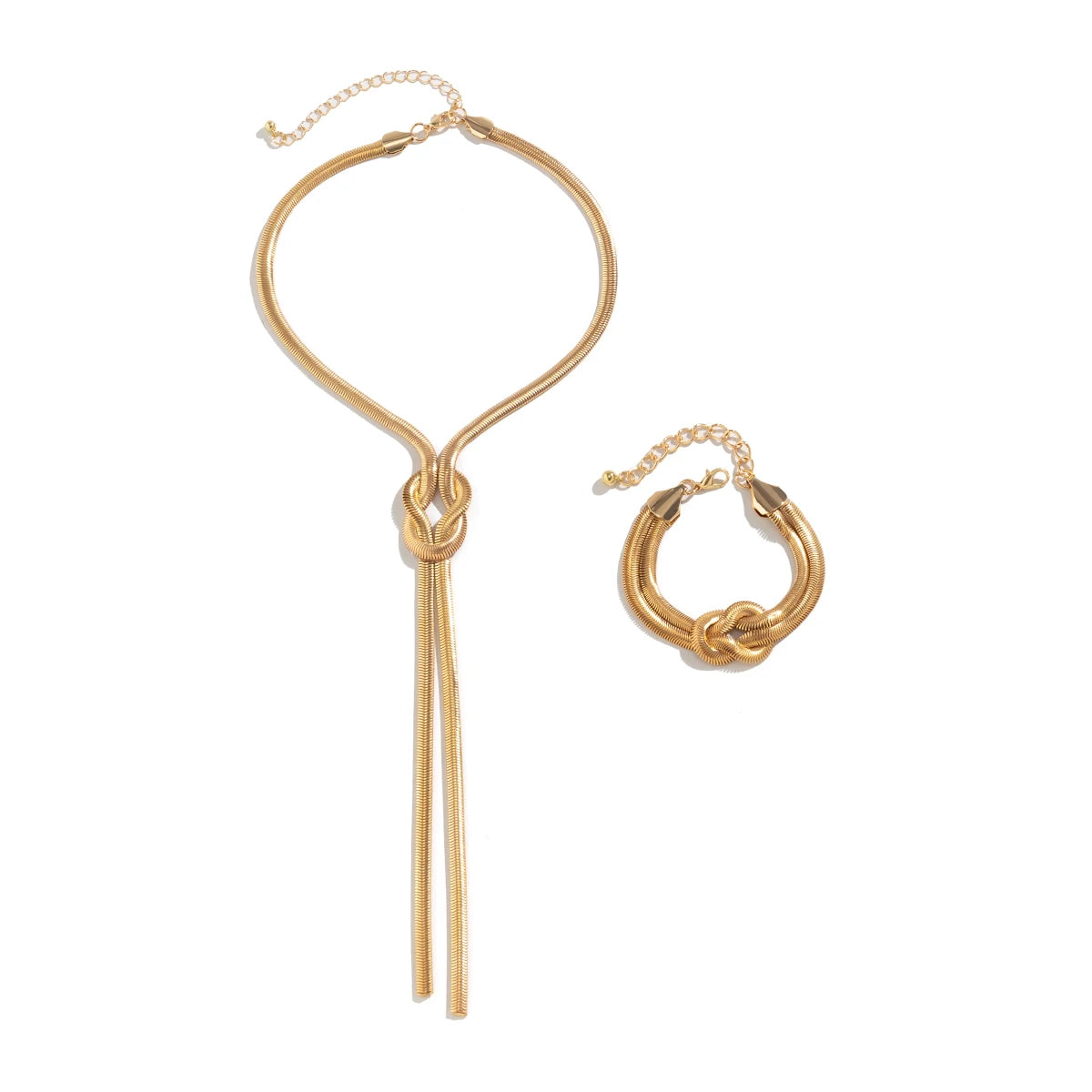 Elegantes Schlangenketten-Set mit Halskette und Armband für Damen
