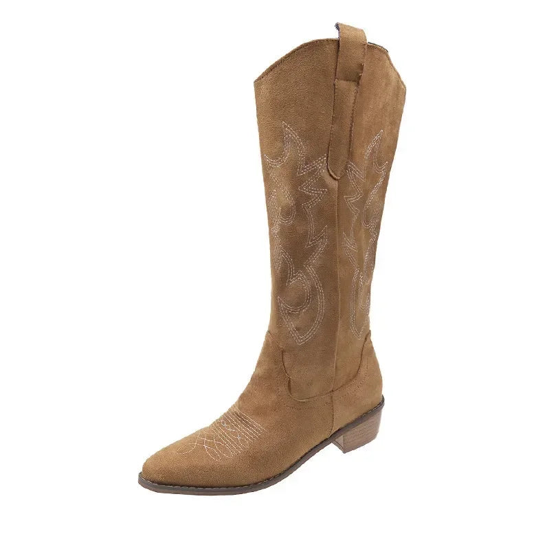 Elegant Embroidered Western Cowboy Boots for Women
