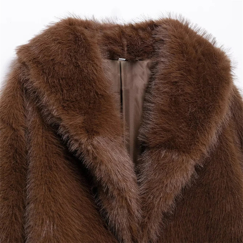 Elegant Faux Fur Short Coat - Warmth & Style for Women