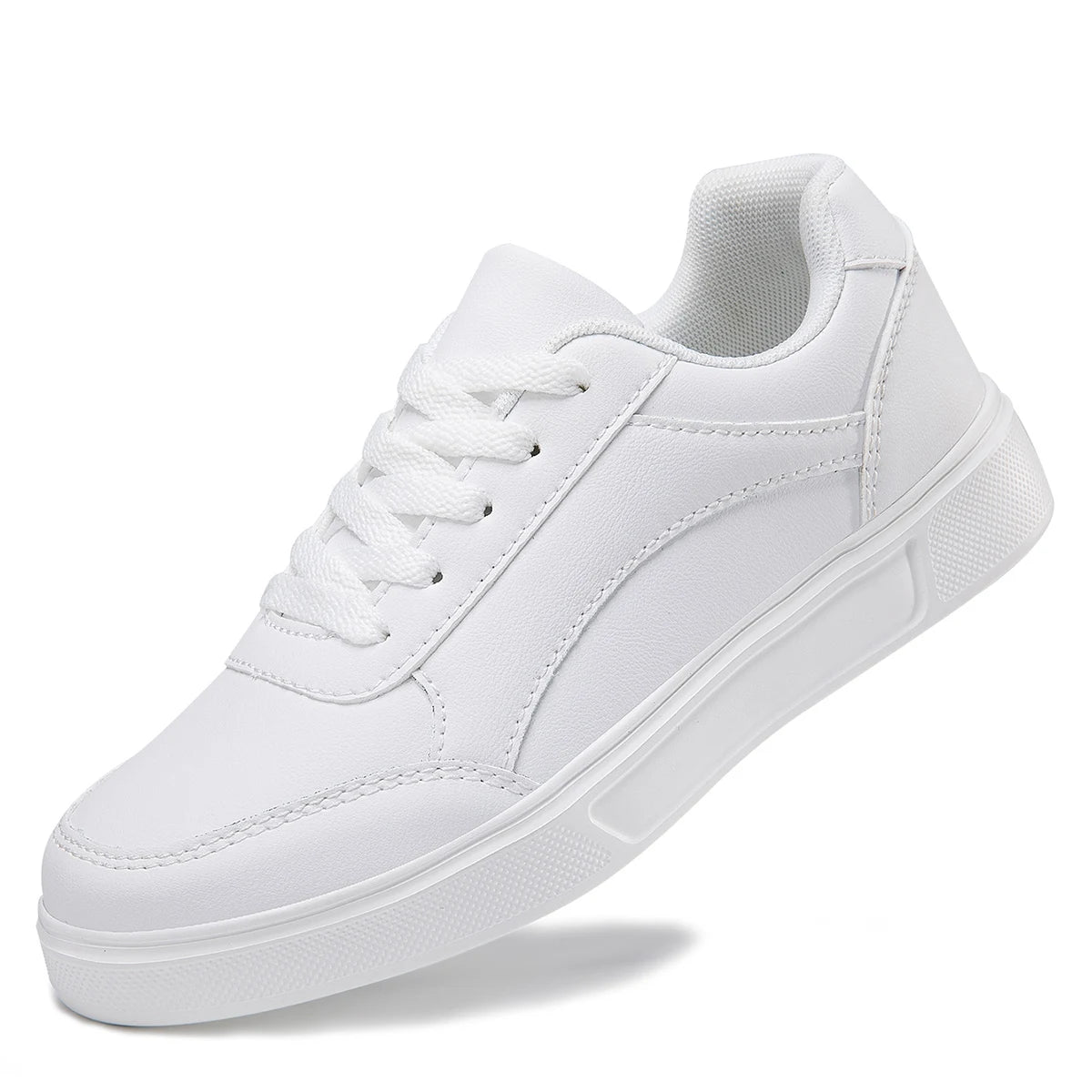 Women's Faux Leather Platform Sneakers - Comfort & Style