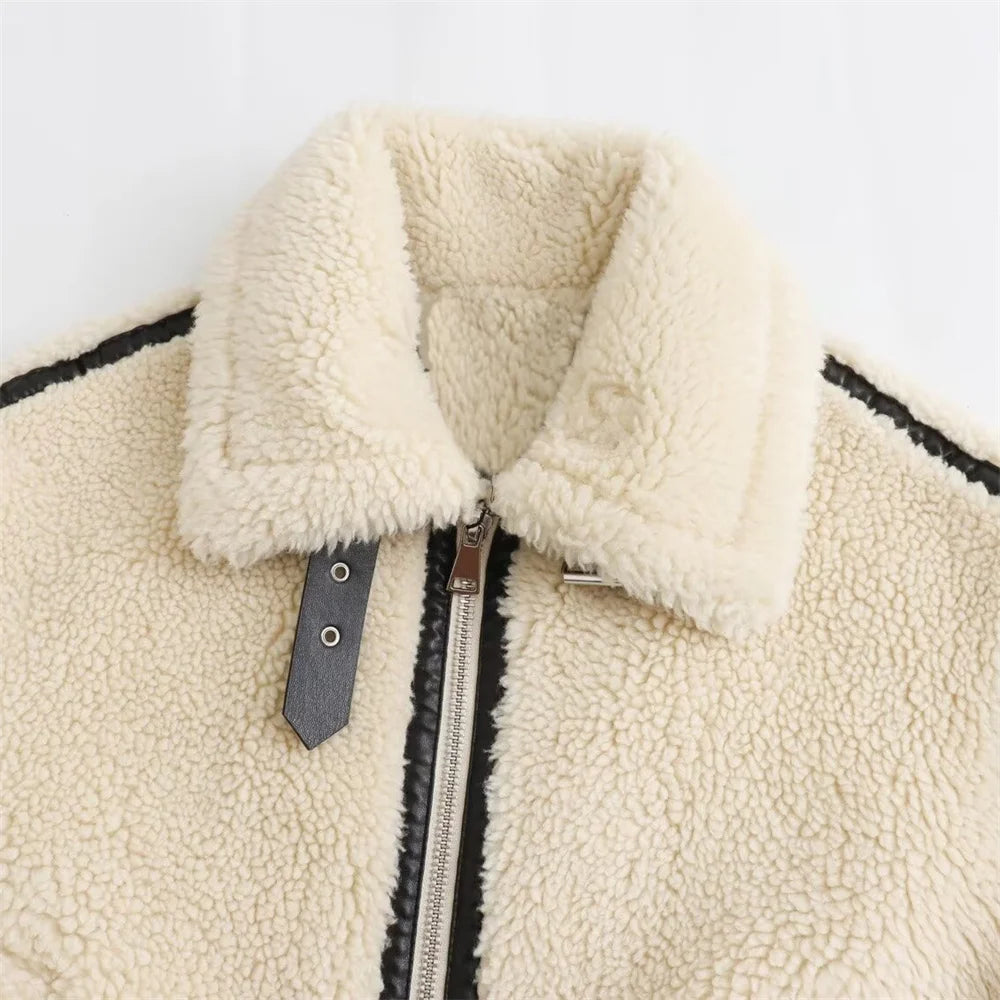 Luxurious Faux Fur Motorcycle Jacket for Women - Autumn 2024