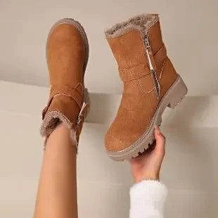 Warm Mid-Calf Snow Boots Trendy Winter Rubber Boots