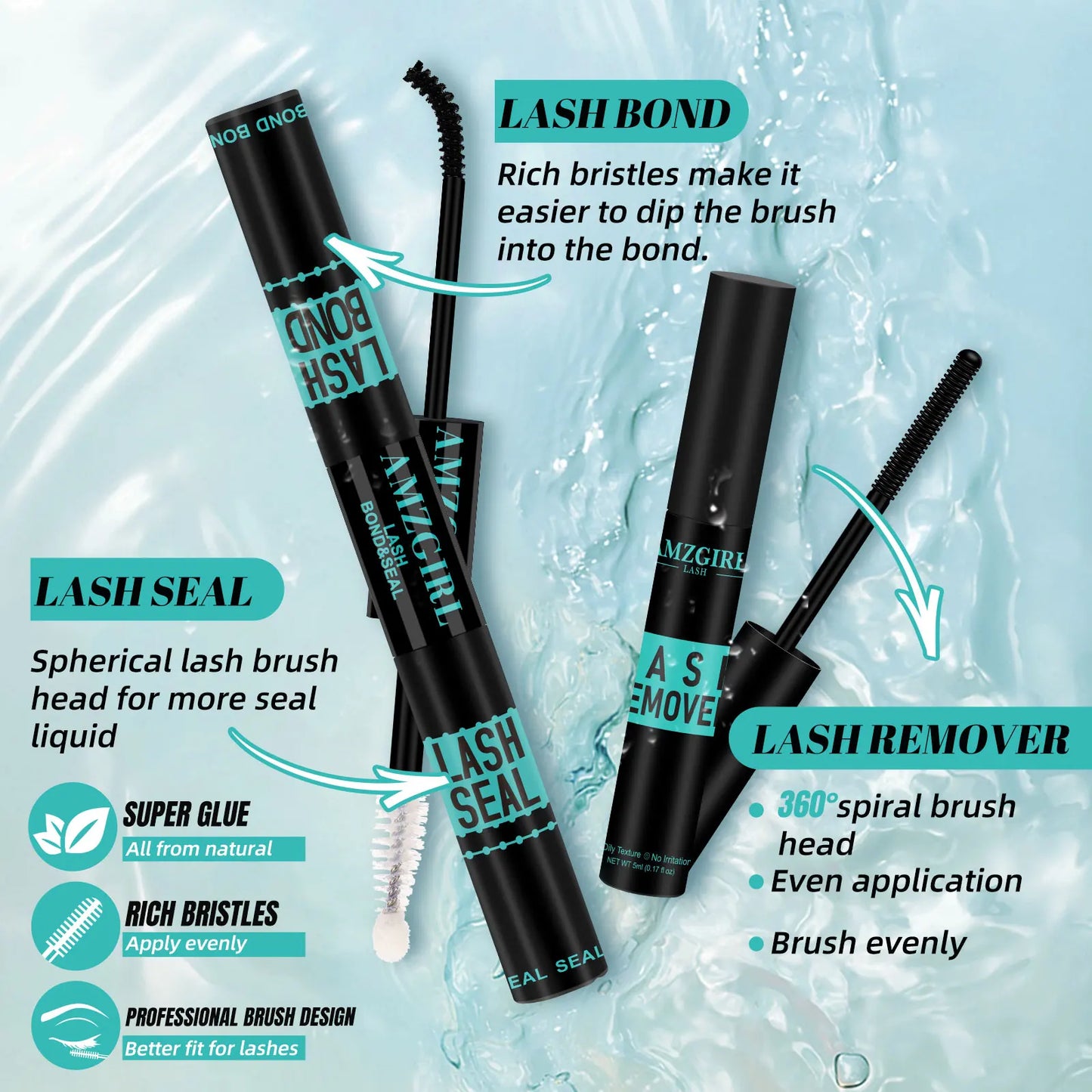 DIY Lash Extension Kit - 168 cluster lashes, bond and seal, tweezer and lash remover
