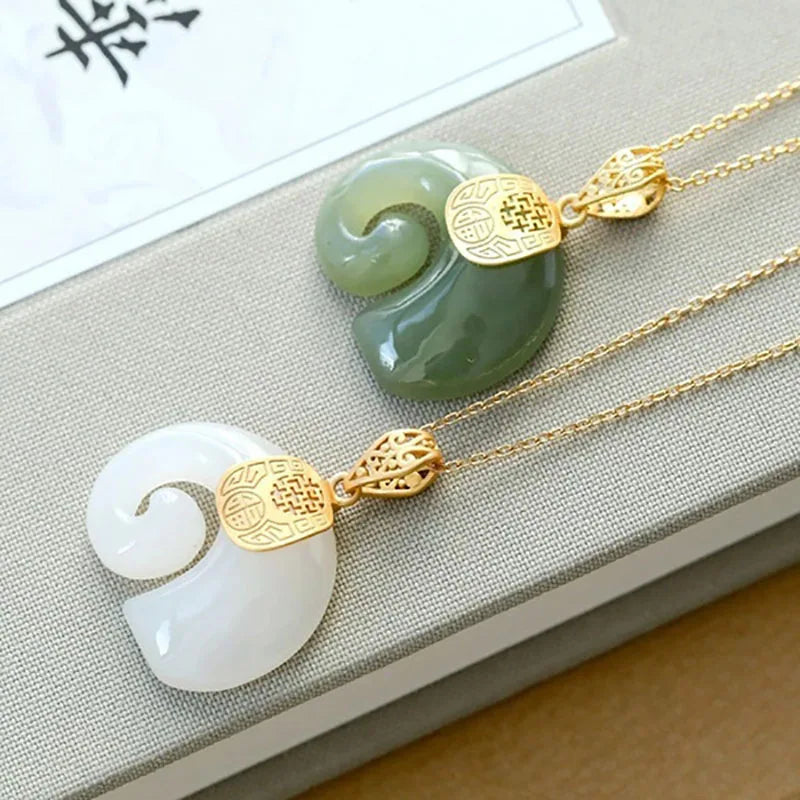 Elegant Hetian Jade Elephant Pendant Necklace for Women
