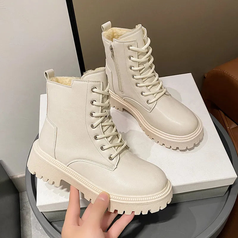 Plüsch Stiefeletten Damen 2024