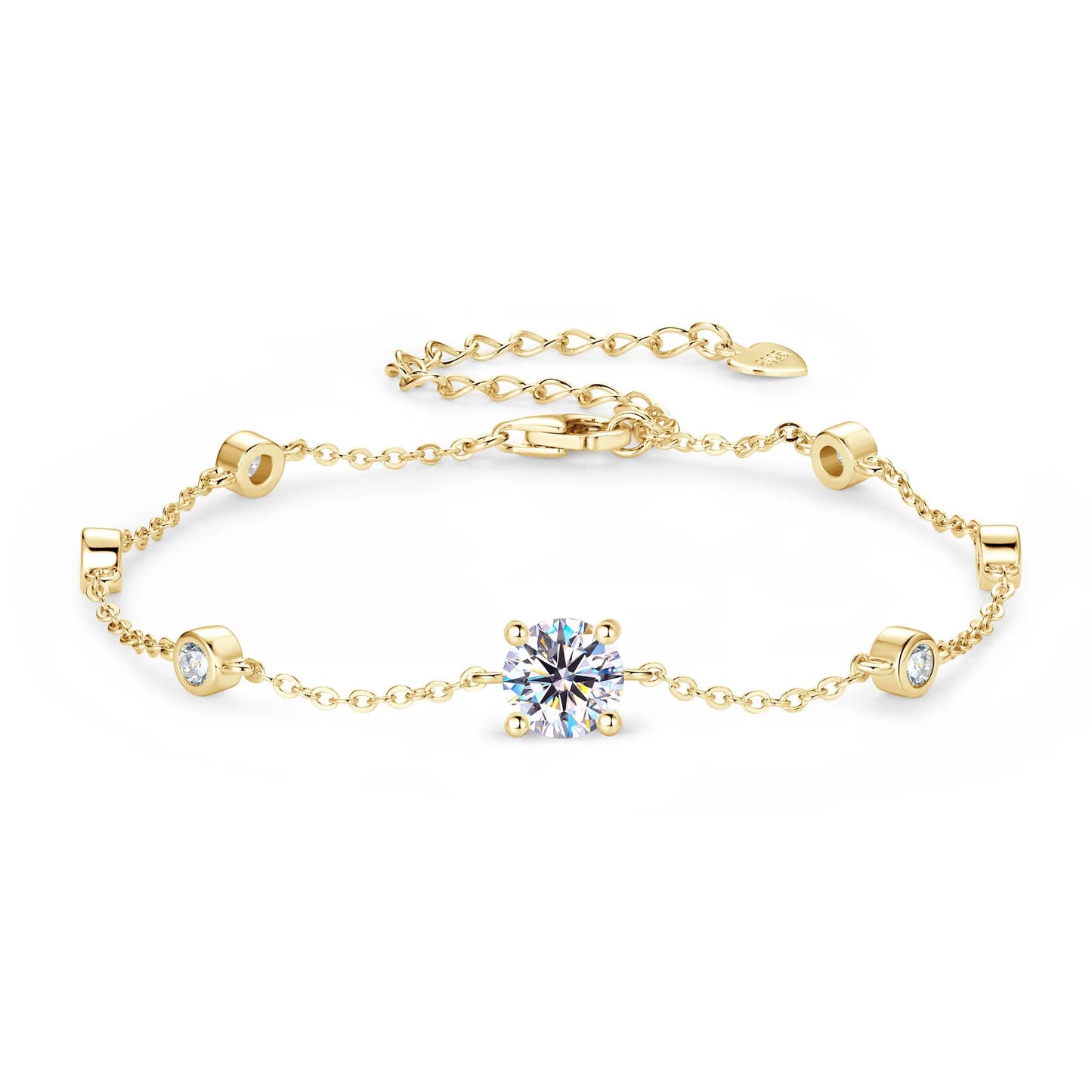 Leuchtende Eleganz: 1 Karat Moissanit-Armband aus Sterlingsilber