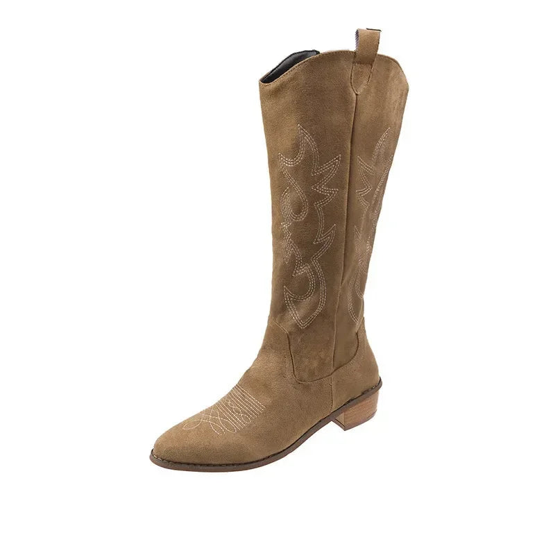 Elegant Embroidered Western Cowboy Boots for Women