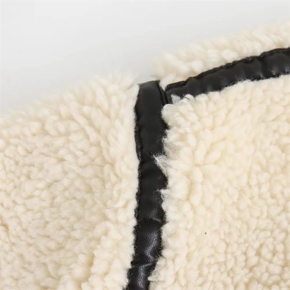 Luxurious Faux Fur Motorcycle Jacket for Women - Autumn 2024