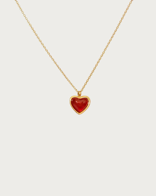 Red Stone Heart Necklace