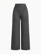 Premium Knitted Two-Piece Set – High Neck Sweater & Wide-Leg Trousers