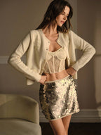 Premium Embroidered and Button Cardigan – Soft Apricot Knit Edition