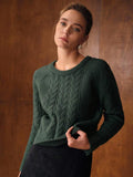 Premium Cable-Knit Sweater with Button Details – Forest Green Edition