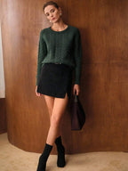Premium Cable-Knit Sweater with Button Details – Forest Green Edition