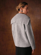 Premium Long-Neck Button-Down Cardigan – Soft Knit Gray Edition