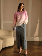 Premium Ombre Colourblock Sweater – Soft Knit Pullover for Women
