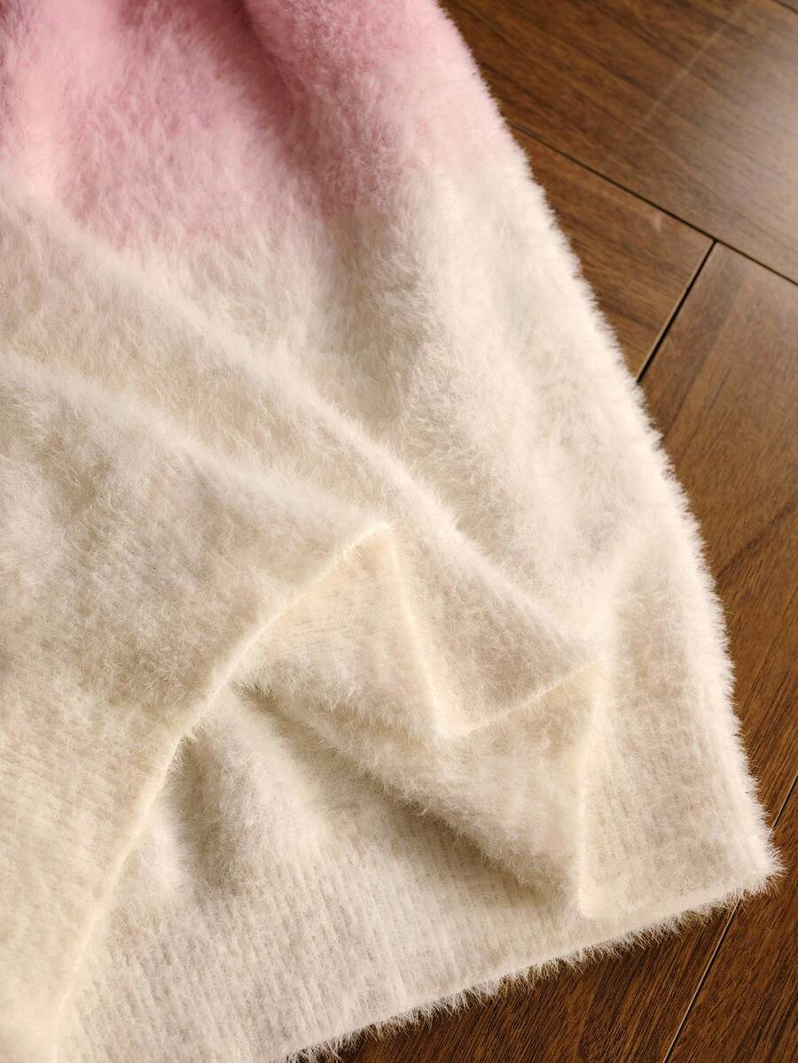 Premium Ombre Colourblock Sweater – Soft Knit Pullover for Women