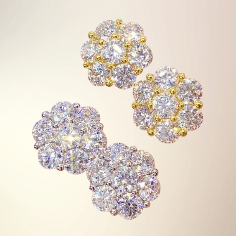 Prachtige Moissanite Bloem Oorbellen - Luxe Glans