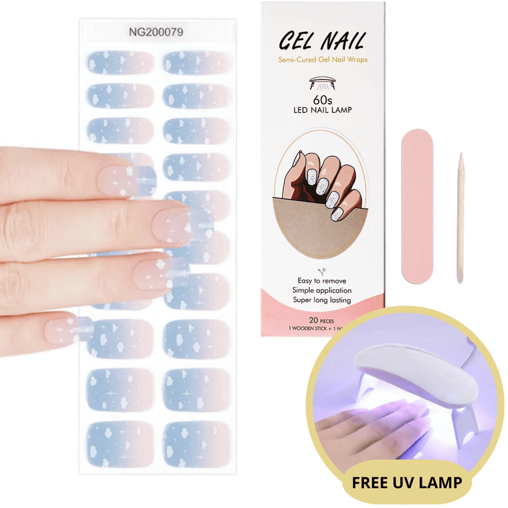 Gel-Nagel-Sticker-Set – kostenlose UV-Lampe – perfekte Nägel in Minuten
