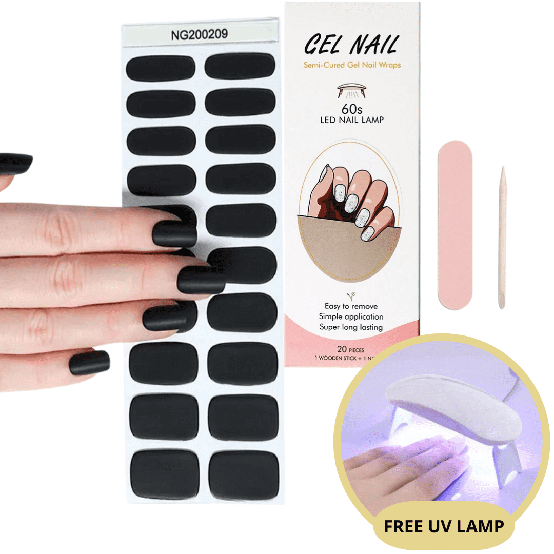 Kit d'autocollants pour ongles en gel - Lampe UV gratuite - Des ongles parfaits en quelques minutes