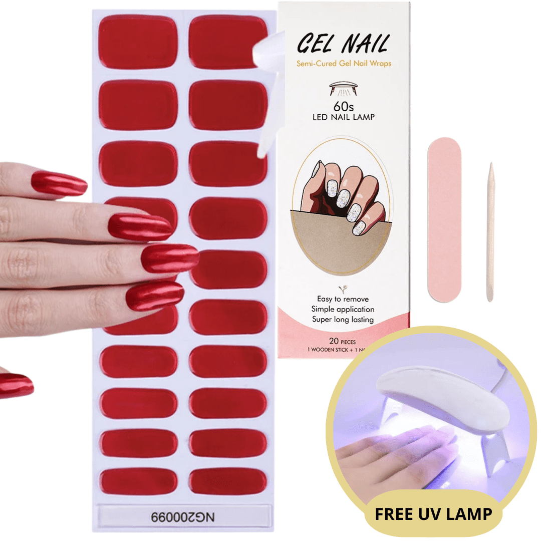 Kit d'autocollants pour ongles en gel - Lampe UV gratuite - Des ongles parfaits en quelques minutes