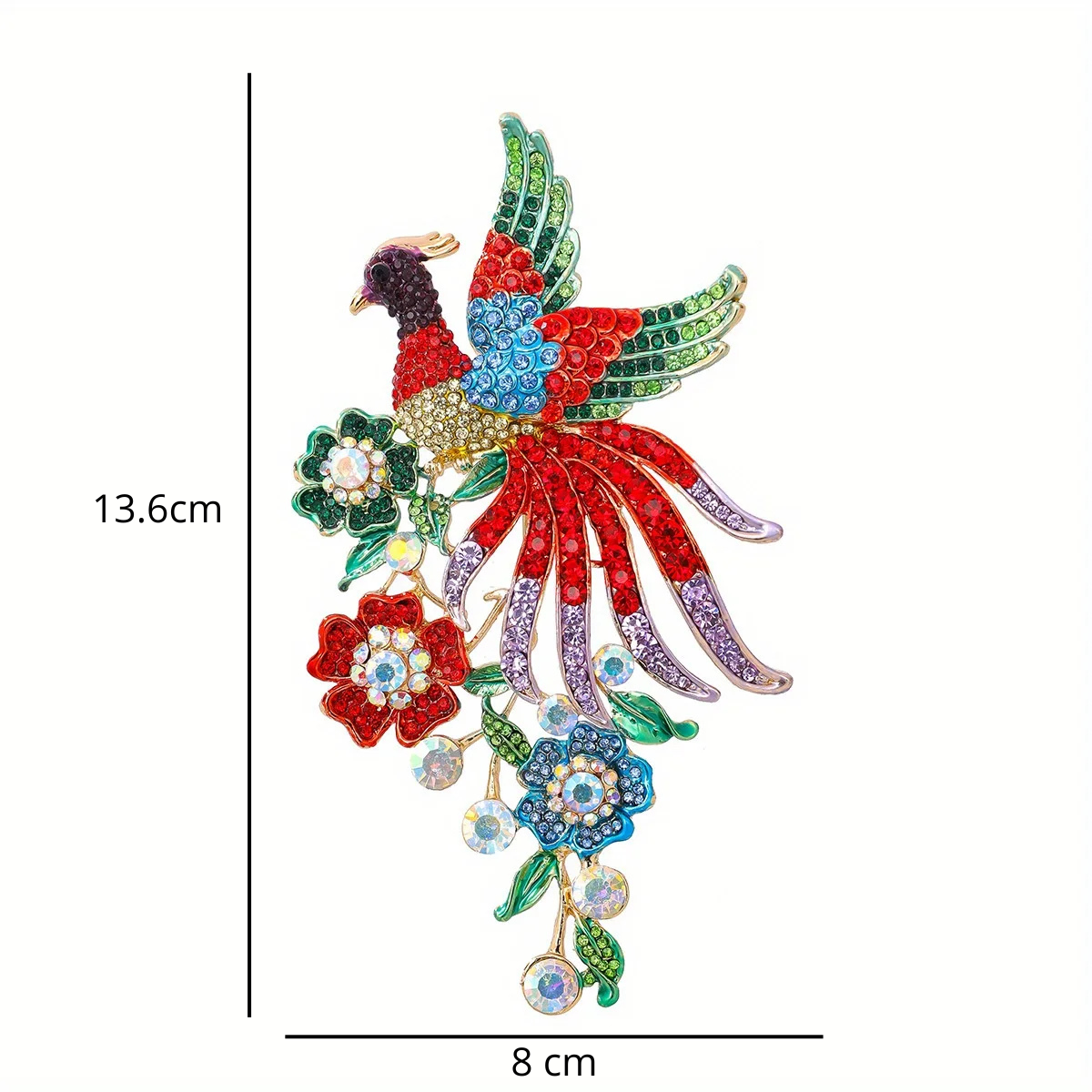 Vintage Crystal Phoenix Brooch – alternate view 3
