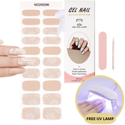 Kit d'autocollants pour ongles en gel - Lampe UV gratuite - Des ongles parfaits en quelques minutes