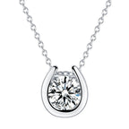 Luxury Moissanite Horseshoe Pendant Necklace