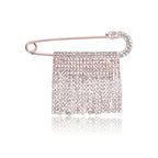 Crystal Tassel Statement Brooch