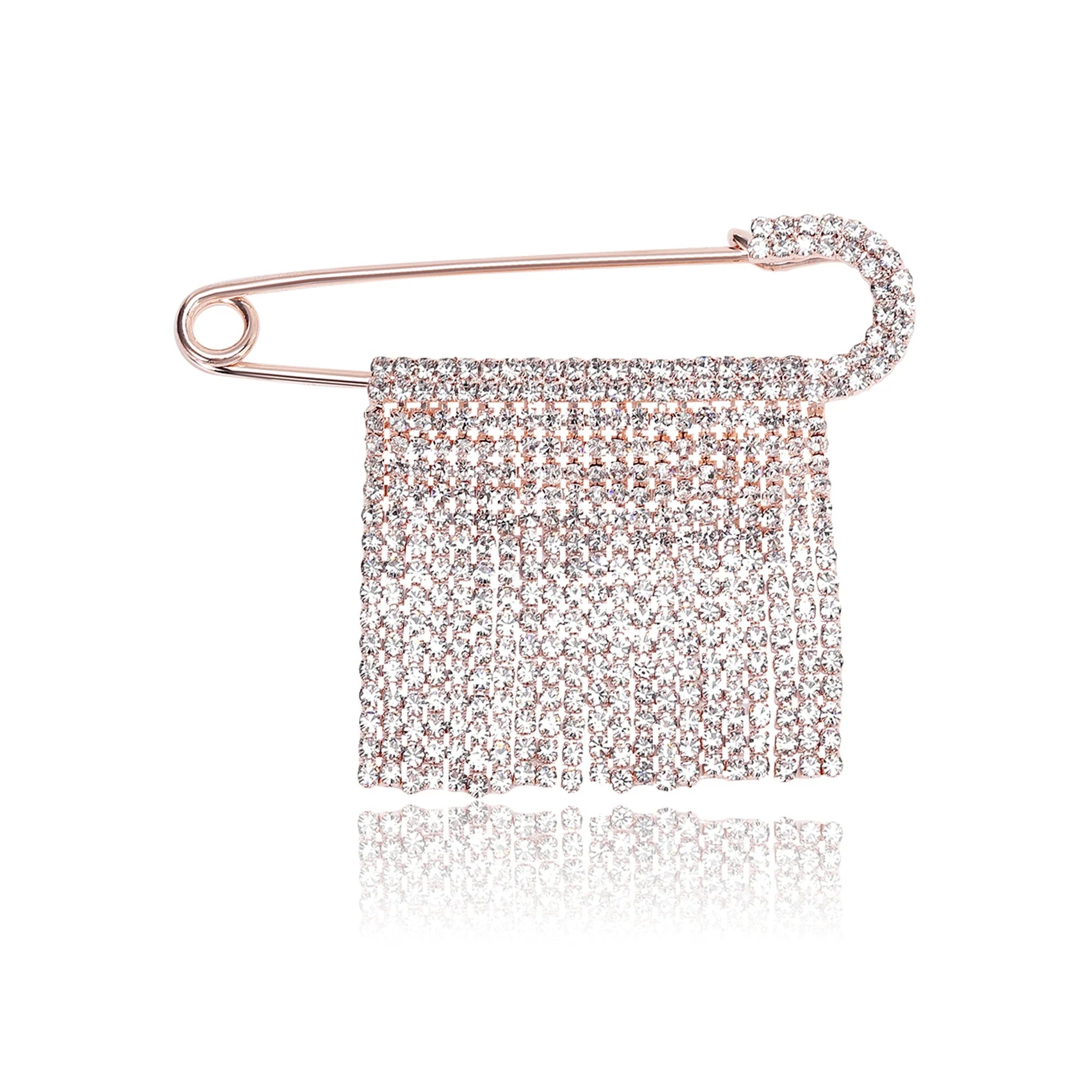 Crystal Tassel Statement Brooch