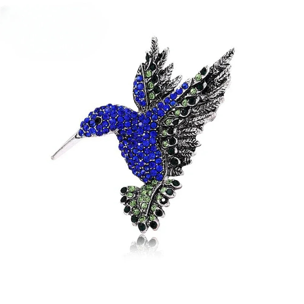 Crystal Hummingbird Brooch