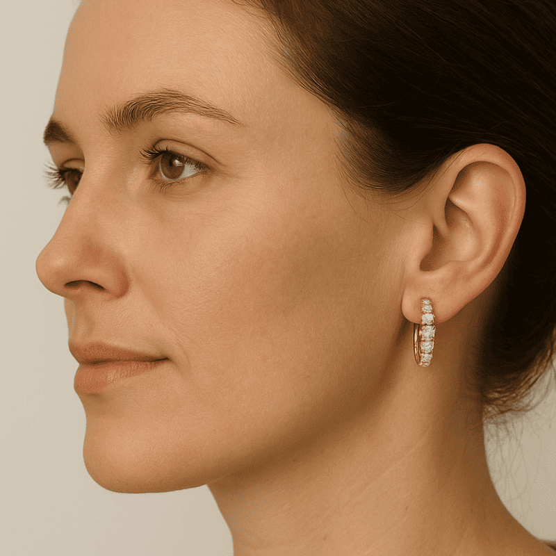 Dazzling Moissanite Loop Earrings in 18k Yellow Gold