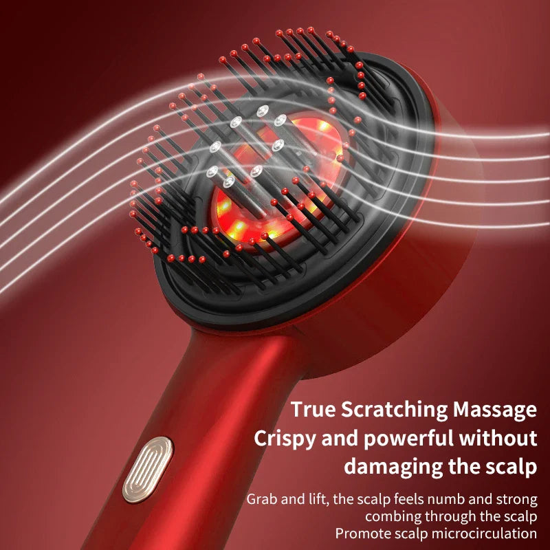 Elektrische massageborstel met rood licht voor haargroei en hoofdhuidverzorging - HairFlow