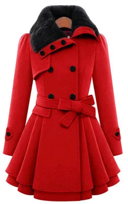 Women's Elegant Winter Wool Trench Coat