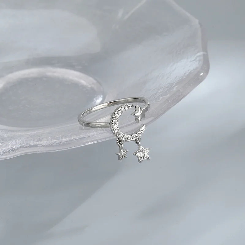 Bague à pampilles lunaires en argent 925 Lunar Elegance