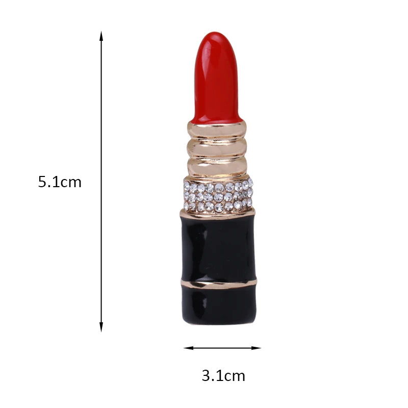 Enamel Crystal Lipstick Brooch – alternate view 2