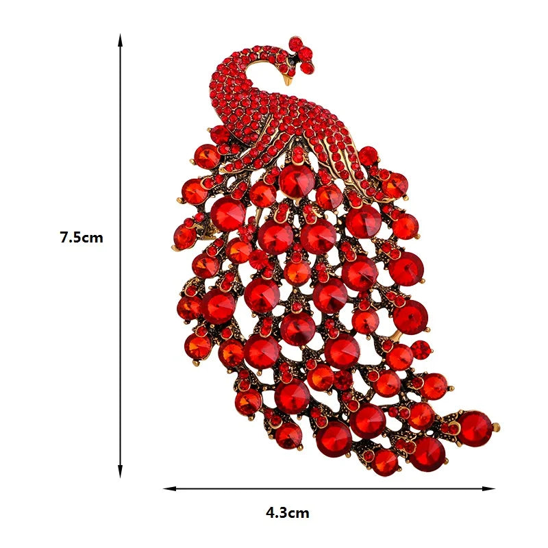 Crystal Peacock Brooch – alternate view 4