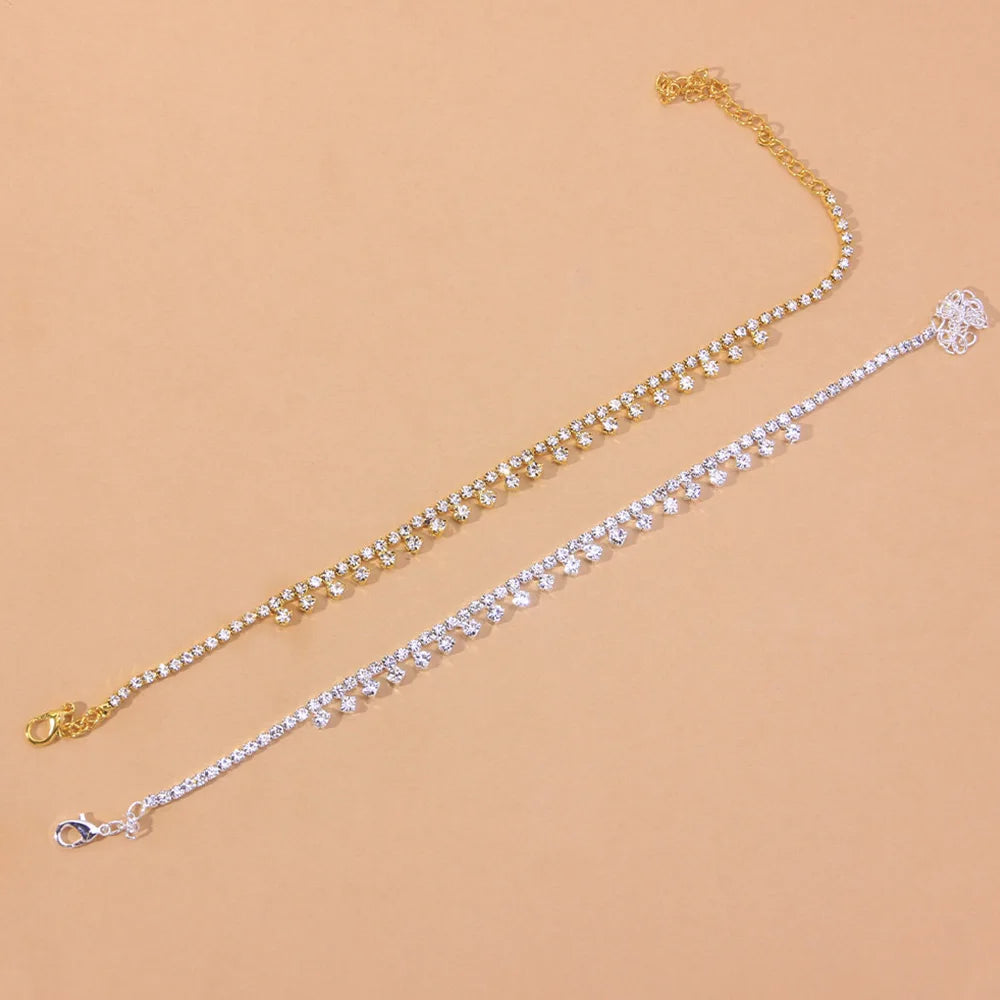 Rhinestone Drop Anklet